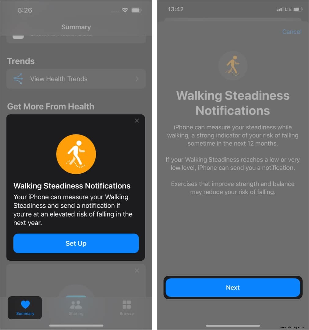 So richten Sie Walking Steadiness auf dem iPhone ein und verwenden es 