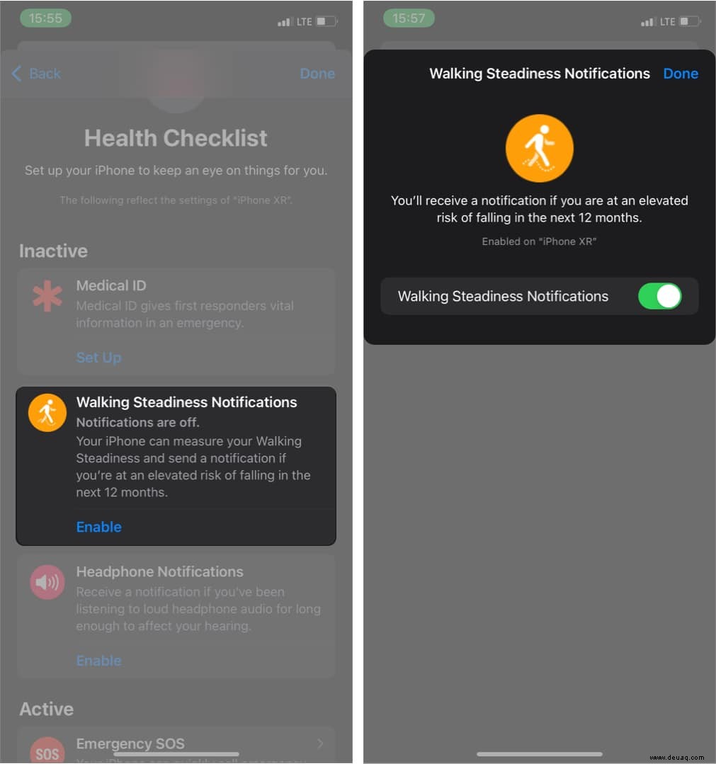 So richten Sie Walking Steadiness auf dem iPhone ein und verwenden es 