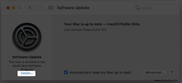 So führen Sie ein Downgrade von macOS Monterey Beta auf macOS Big Sur durch 