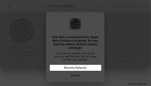 So führen Sie ein Downgrade von macOS Monterey Beta auf macOS Big Sur durch 