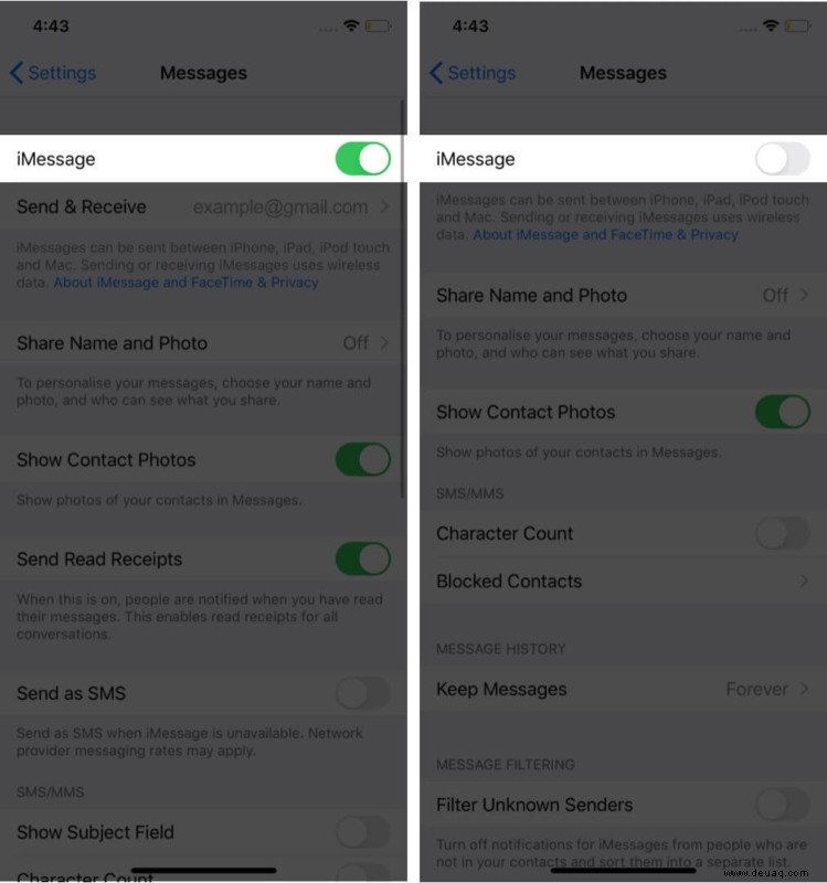 So beheben Sie, dass iMessage auf dem iPhone nicht funktioniert (iOS 15) 