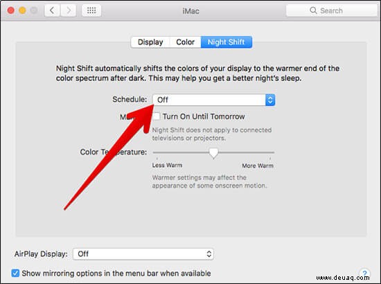 So aktivieren Sie den Nachtschichtmodus auf einem Mac mit macOS Monterey 