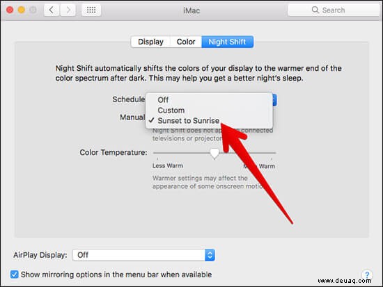 So aktivieren Sie den Nachtschichtmodus auf einem Mac mit macOS Monterey 