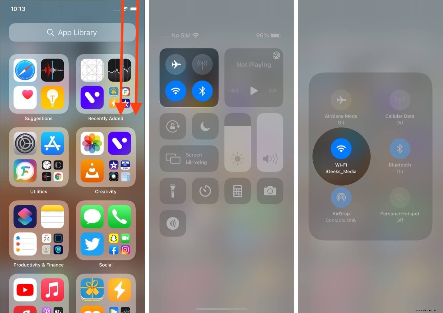 So ändern Sie das WLAN-Netzwerk im Control Center auf dem iPhone 