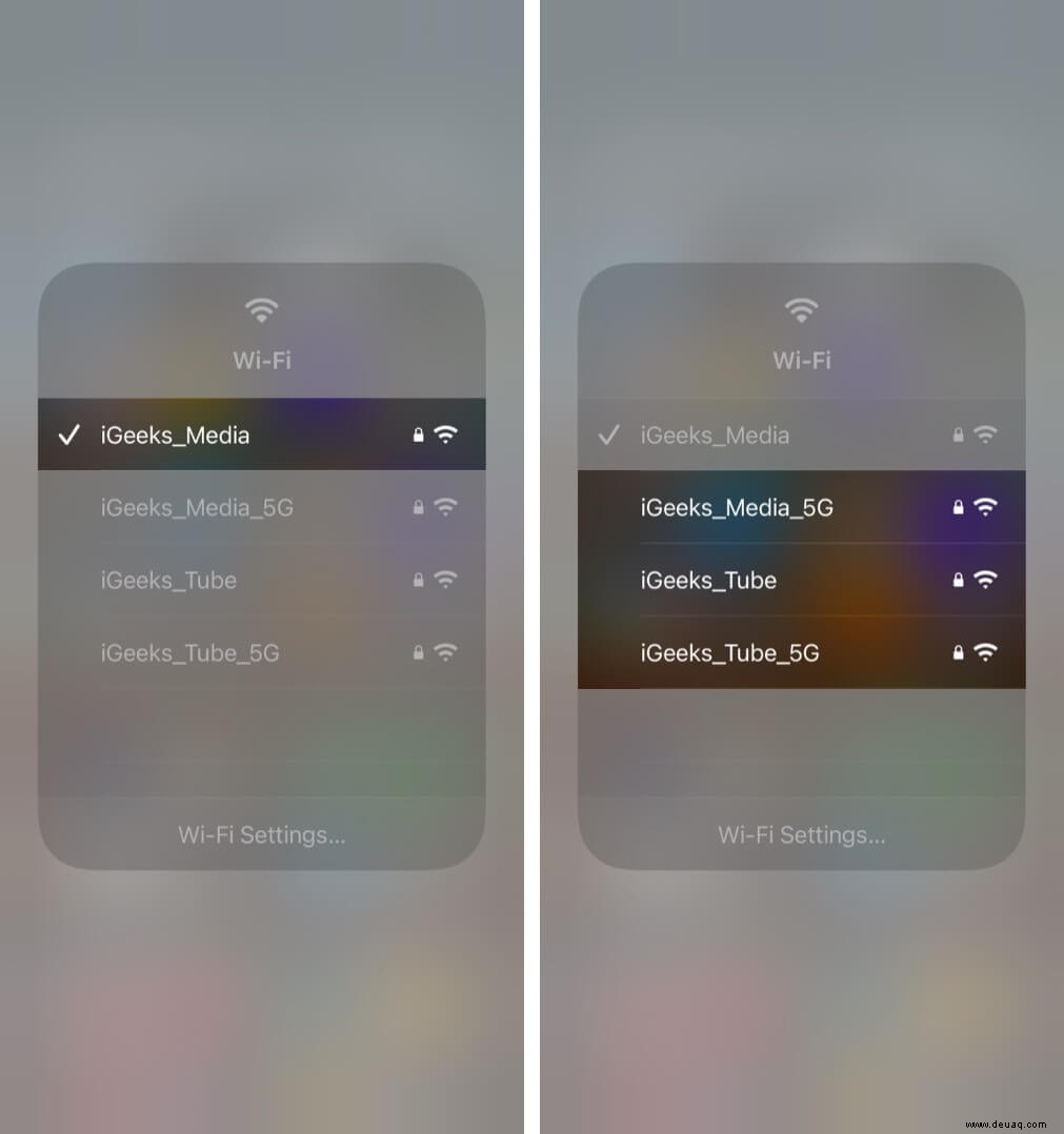 So ändern Sie das WLAN-Netzwerk im Control Center auf dem iPhone 