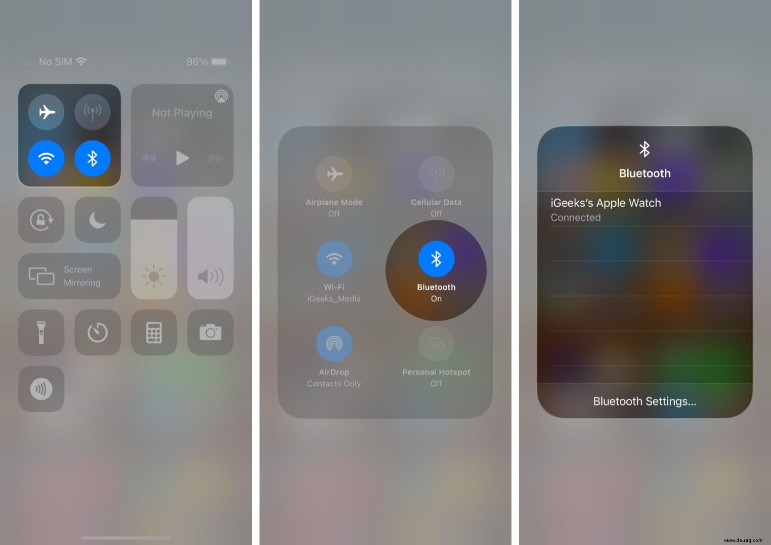 So ändern Sie das WLAN-Netzwerk im Control Center auf dem iPhone 