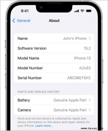 So sehen Sie die Ersatzteil- und Wartungshistorie Ihres iPhones 