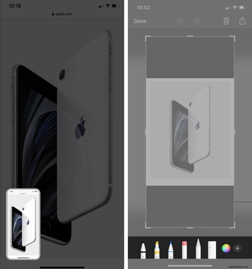 So bearbeiten Sie Screenshots mit Markup auf iPhone und iPad 