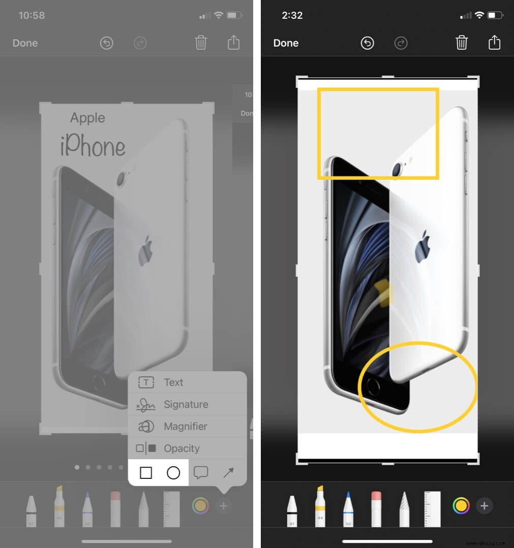 So bearbeiten Sie Screenshots mit Markup auf iPhone und iPad 