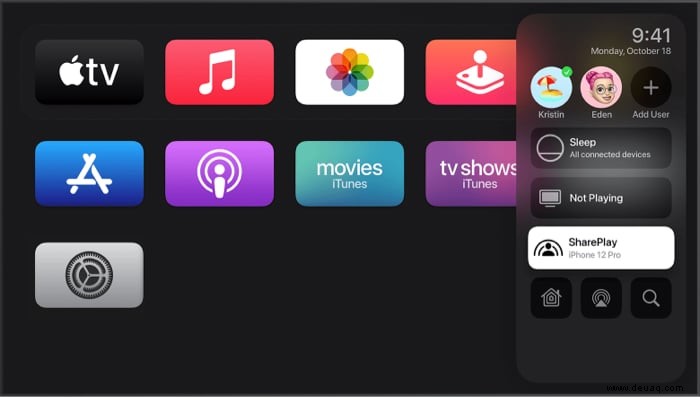 So verwenden Sie SharePlay auf Apple TV 