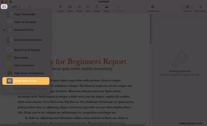 So zeigen Sie die Wortzahl in Pages auf iPhone, iPad und Mac an 