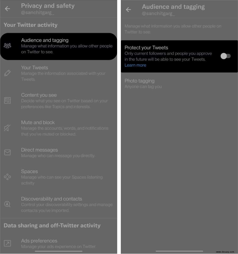 So machen Sie ein Twitter-Konto mit iPhone, iPad und Desktop privat 