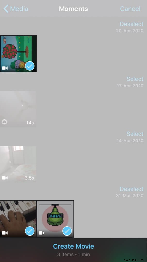 So führen Sie Videos auf iPhone und iPad mit iMovie zusammen 