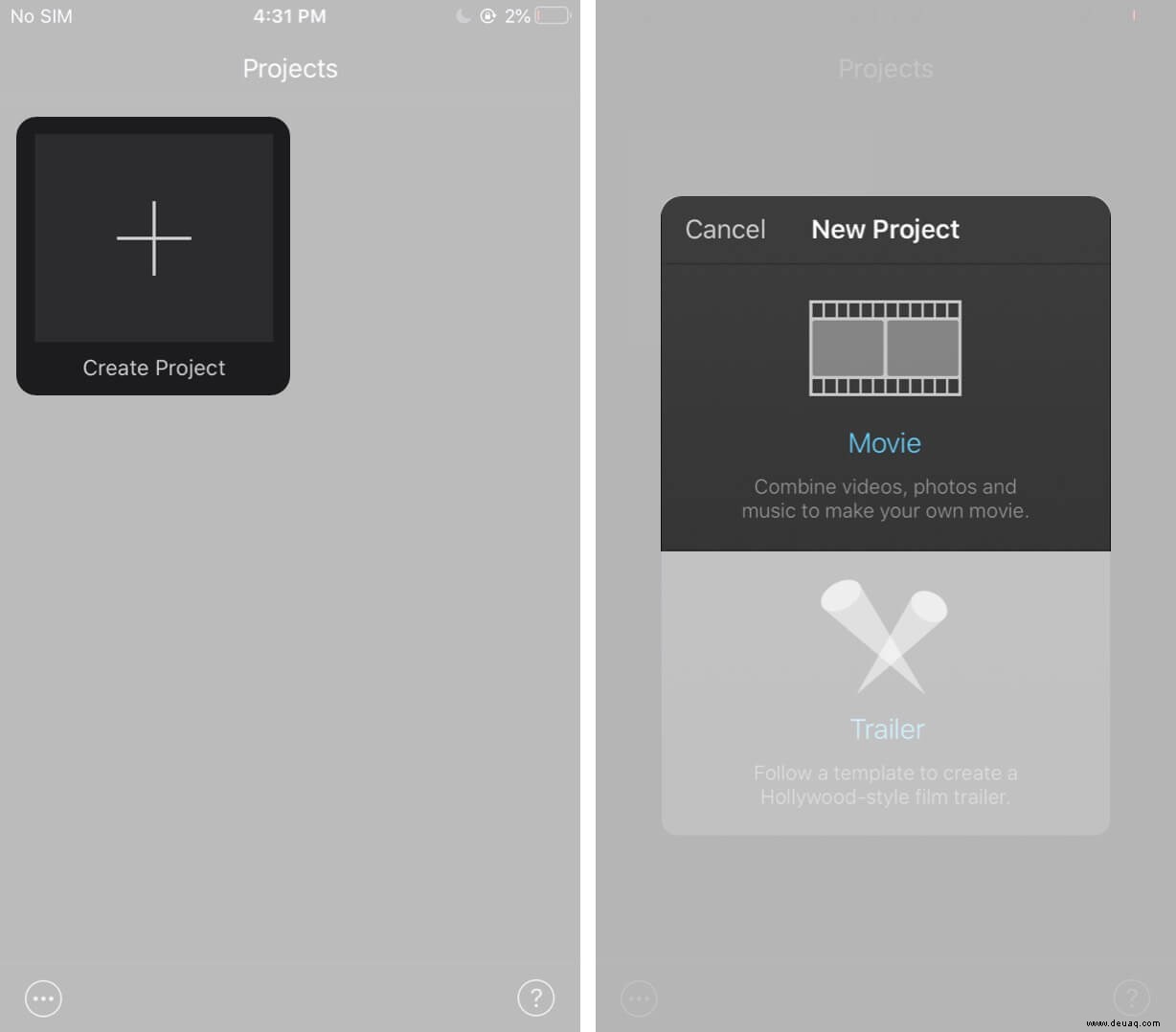 So führen Sie Videos auf iPhone und iPad mit iMovie zusammen 