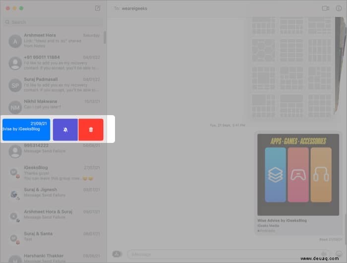 So löschen Sie Nachrichten auf dem Mac 
