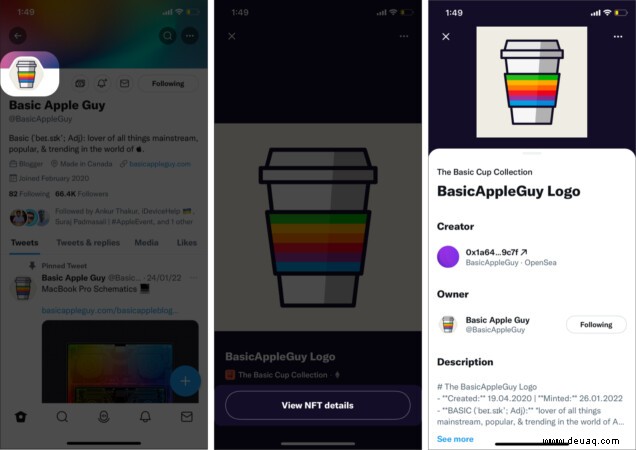 So verwenden Sie ein NFT als Twitter-Profilbild mit dem iPhone 