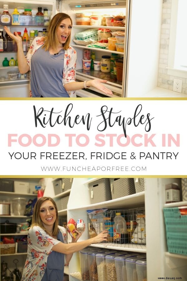 Grundnahrungsmittel für die Küche:Lebensmittel, die Sie in Ihrem Kühlschrank, Gefrierschrank und Ihrer Speisekammer auf Lager haben 