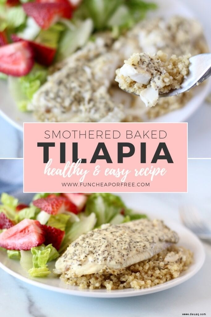 Gesundes und einfaches Rezept für erstickten gebackenen Tilapia! 