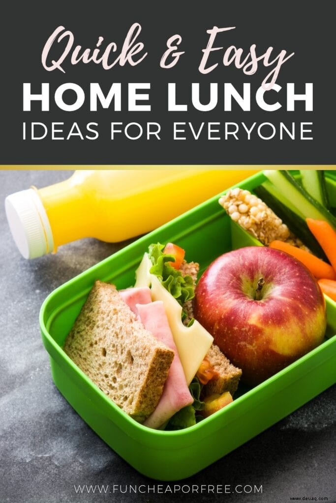 Schnelle und einfache Ideen für das Mittagessen zu Hause 