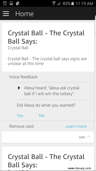 So verwenden Sie Amazon Alexas Crystal Ball 