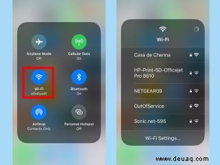 So verwenden Sie das iOS 13s Control Center, um eine Verbindung zu Wi-Fi herzustellen 