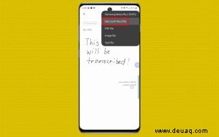 So transkribieren und exportieren Sie schriftliche Notizen auf dem Galaxy Note 10 