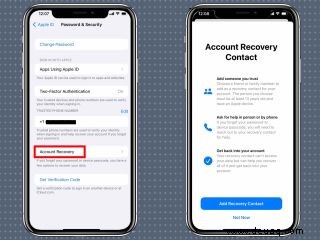 So legen Sie einen Wiederherstellungskontakt für Apple-ID-Konten in iOS 15 fest 