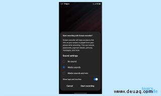 Bildschirmaufzeichnung auf dem Samsung Galaxy S22 