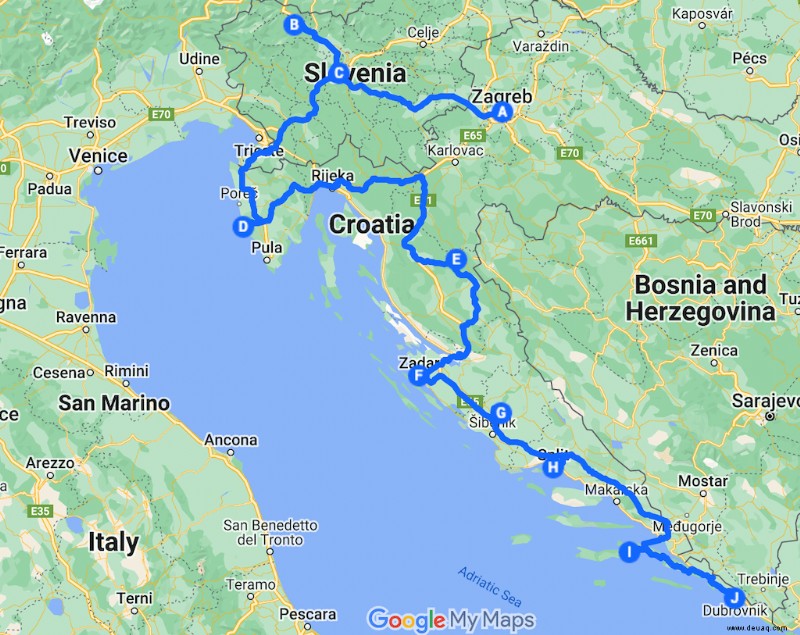 Der beste Kroatien-Roadtrip:Sehen Sie atemberaubende Inseln, Wasserfälle und mittelalterliche Städte 