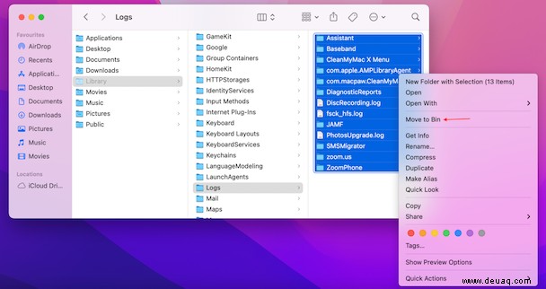 So bereinigen Sie Systemprotokolldateien unter macOS 