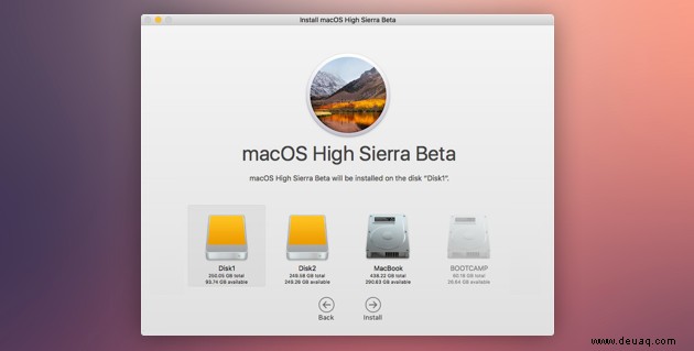 So installieren Sie macOS High Sierra Schritt für Schritt neu 