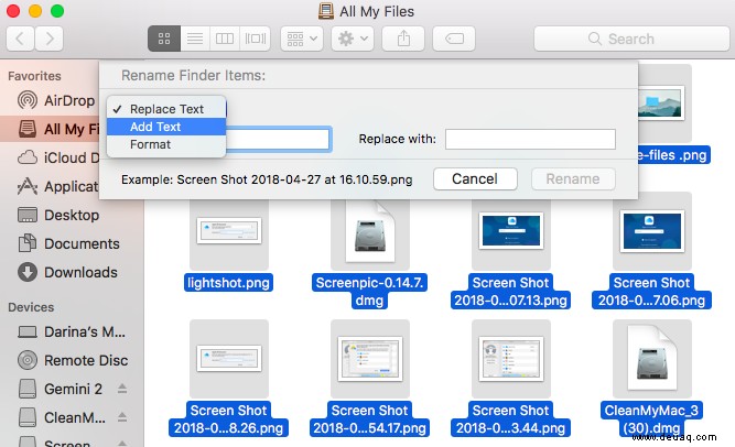 So benennen Sie mehrere Dateien gleichzeitig auf dem Mac um 