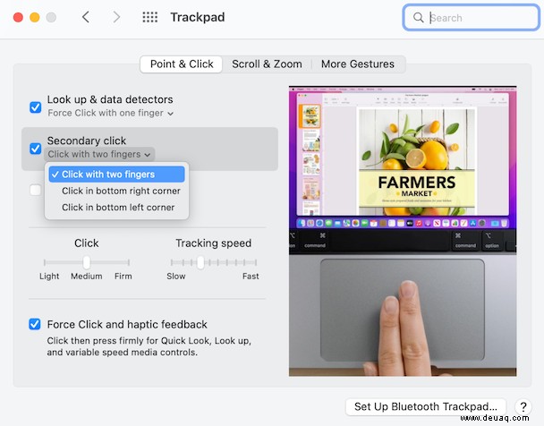 So klicken Sie mit der rechten Maustaste auf eine Mac-Maus oder ein Trackpad 