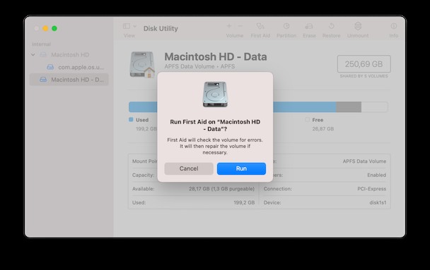 Reparieren einer externen Festplatte, die auf dem Mac nicht angezeigt wird 
