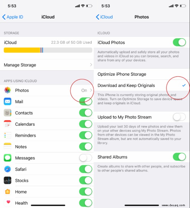 So verwenden Sie die iCloud-Fotobibliothek auf dem iPhone 