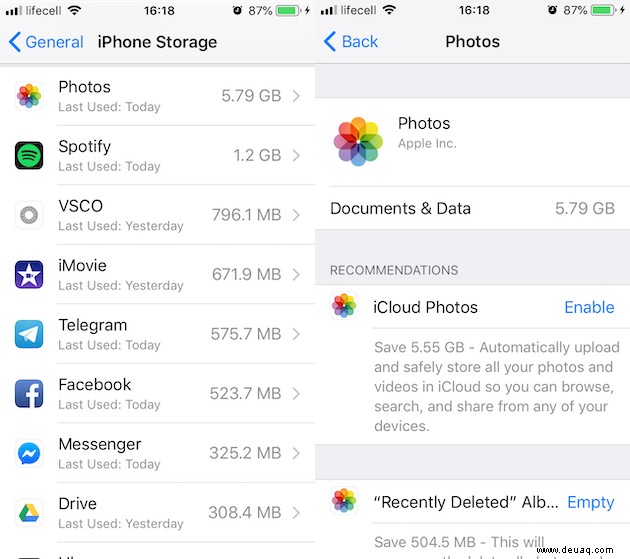 So löschen Sie Dokumente und Daten auf Ihrem iPhone 