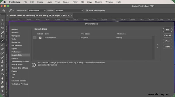 So beschleunigen Sie Photoshop auf dem Mac 