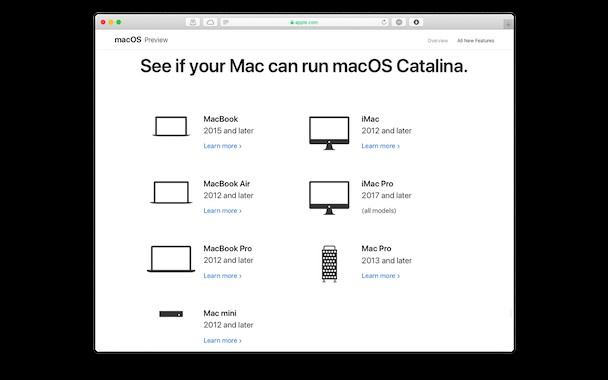 Was sind die Systemanforderungen für macOS Catalina? 