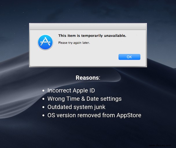 So beheben Sie den Fehler „Dieser Artikel ist vorübergehend nicht verfügbar…“ auf dem Mac 
