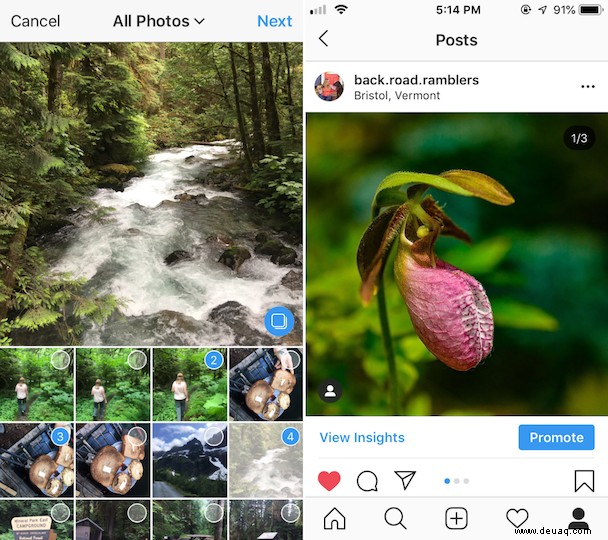 So posten Sie mehrere Fotos auf Instagram 