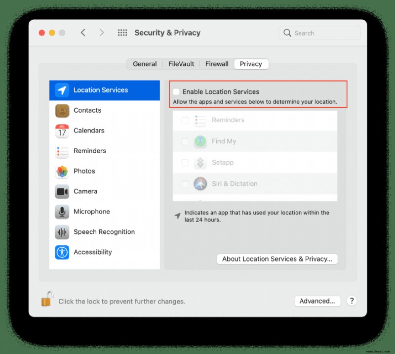So aktivieren oder deaktivieren Sie die Ortungsdienste auf dem Mac 