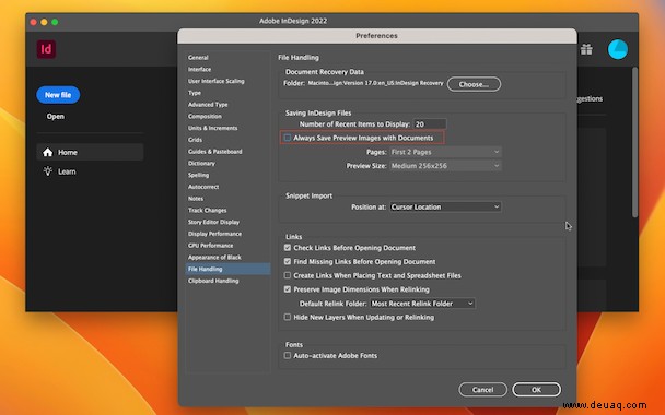 So beschleunigen Sie Adobe InDesign auf dem Mac 