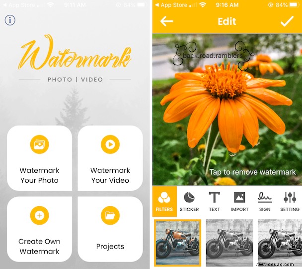 So markieren Sie Fotos auf dem iPhone mit einem Wasserzeichen 