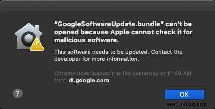 Was ist das „GoogleSoftwareUpdate .bundle“-Popup? 