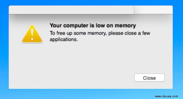 So entfernen Sie den „Your computer is low on memory“ Popup-Virus auf dem Mac 
