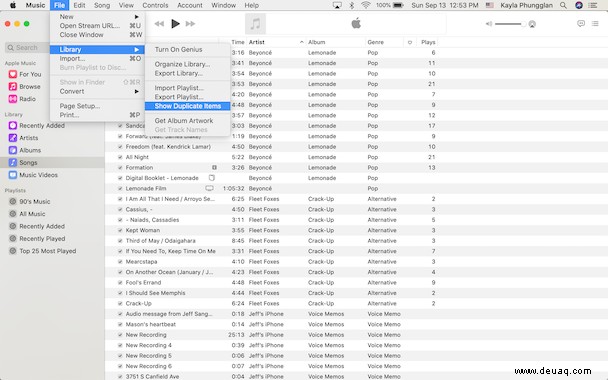 So löschen Sie doppelte Songs in der iTunes &Music App 