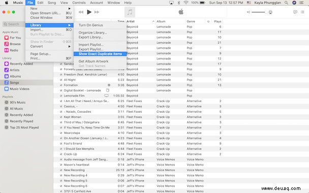 So löschen Sie doppelte Songs in der iTunes &Music App 