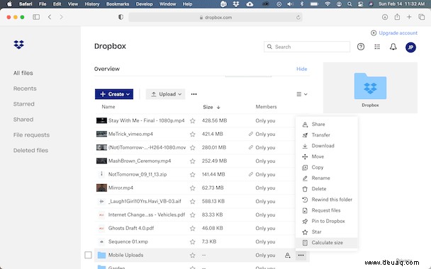 So überprüfen Sie das Dropbox-Speicherlimit 