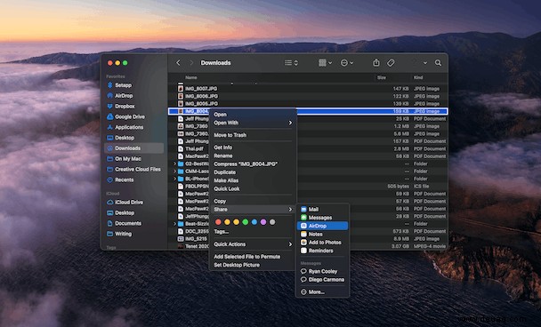 Wohin gehen AirDrop-Dateien auf dem Mac? 