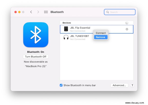 Bluetooth funktioniert nicht unter macOS Monterey 